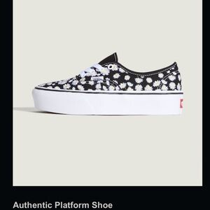 Vans Black and White Floral Platform Shoes